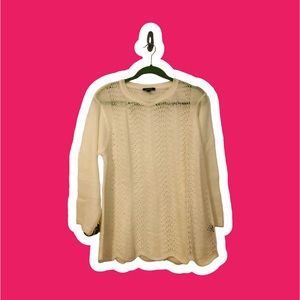 NWOT white Premise crocheted sweater